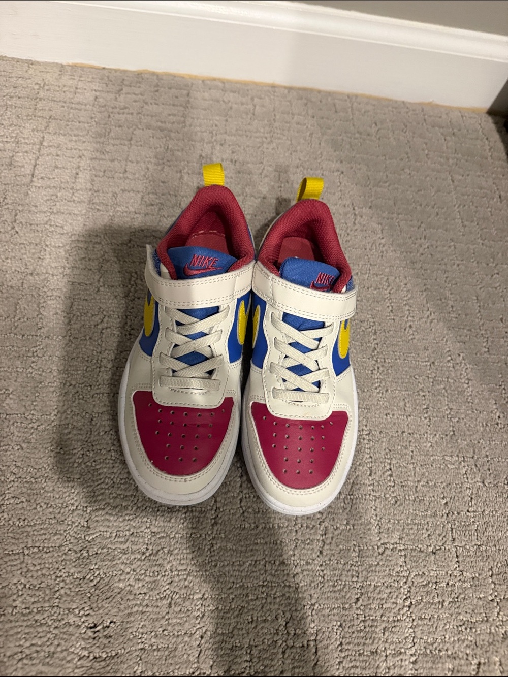 Nike Kids Multicolor Colorblock Sneakers - White, Pink, Blue, Yellow